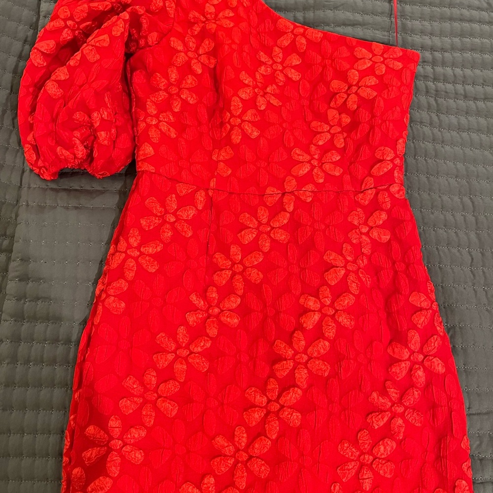 Elegant Red One-Shoulder Dress